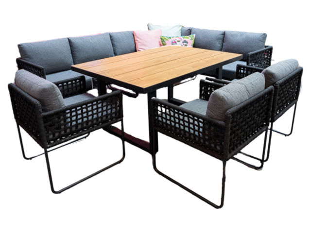 outdoor collection Tischgruppe Casual Dining Brian nature line schwarz 76172 outdoor collection Tischgruppe Casual Dining Brian nature line schwarz 76172