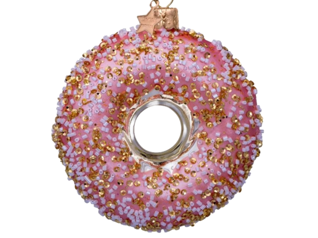 Vondels Weihnachtsanhänger Donut gold/pink 1