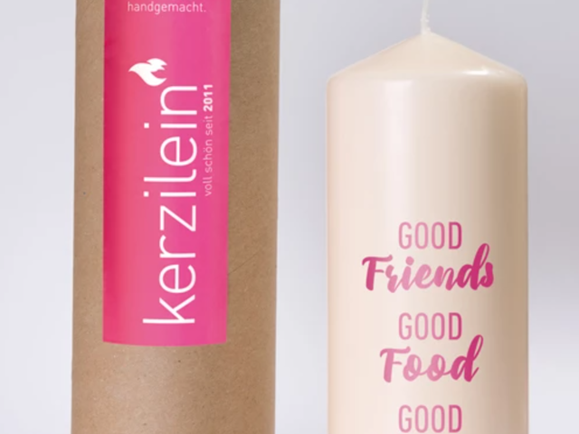 Mea Living Kerze Flamme  GOOD FRIENDS pink 1