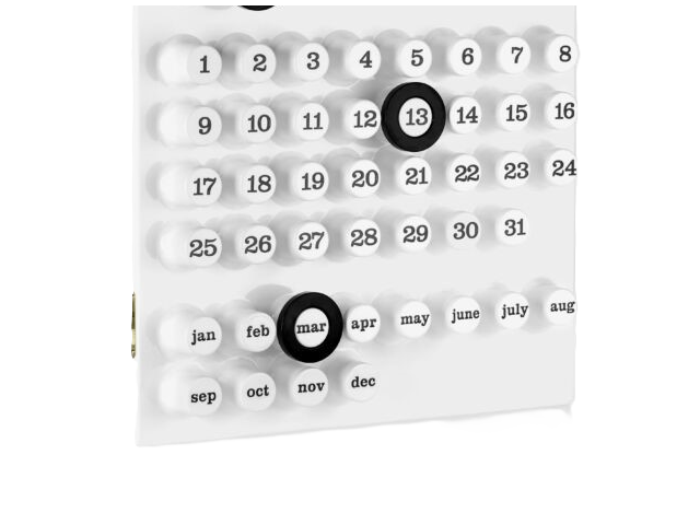 Ring-a-date Kalender weiß 1