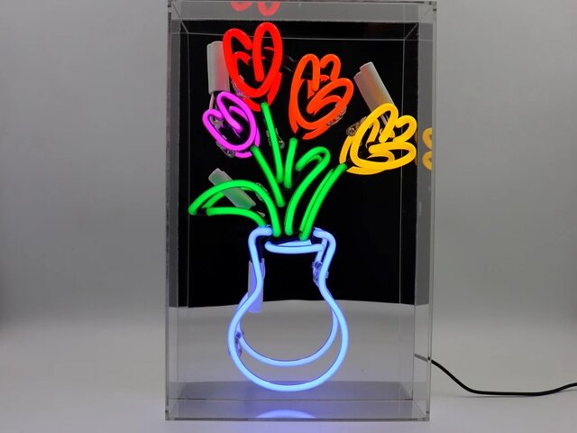 Locomocean Neon-Reklamebox VASE MIT TULPEN 1