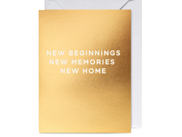 Klang und Kleid Grußkarte gold 'New Home' 1