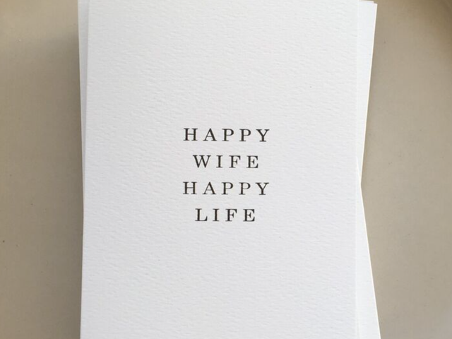 Joyem Grußkarte creme 'Happy wife happy life' 1