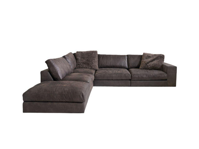 Tommy-m Leder-Ecksofa Artos darkbrown 1