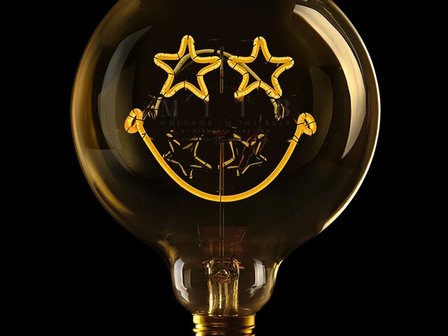 Message-in-the-bulb LED-Textglühbirne Ampoule Smiley World 1