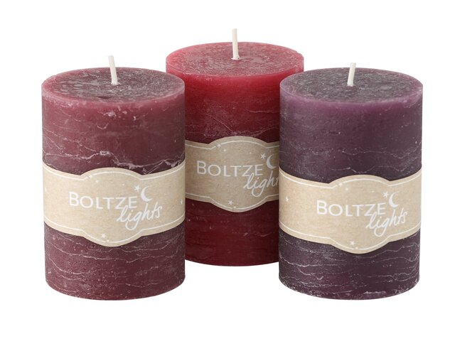 Boltze Stumpenkerze Basic dark red 1