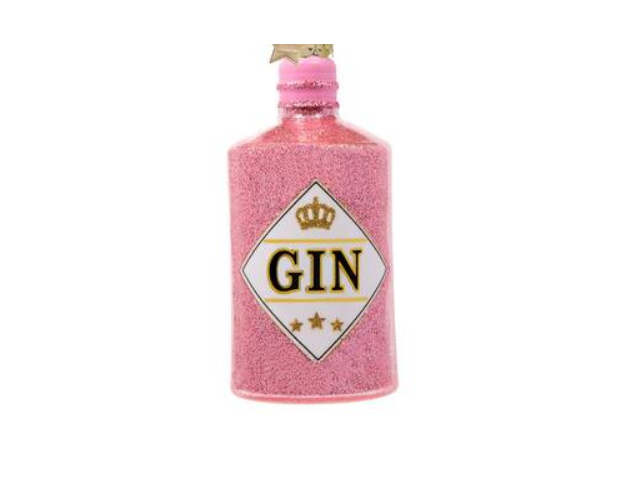 Vondels Weihnachtsanhänger Glas Pink Gin Bottle 1